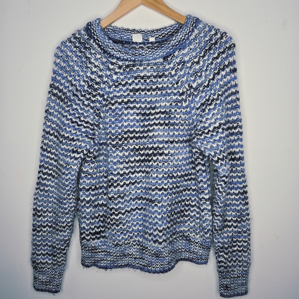 GAP Marled Chunky Pullover Sweater Size XS Raglan Sleeve Retro Cozy Fuzzy Wool